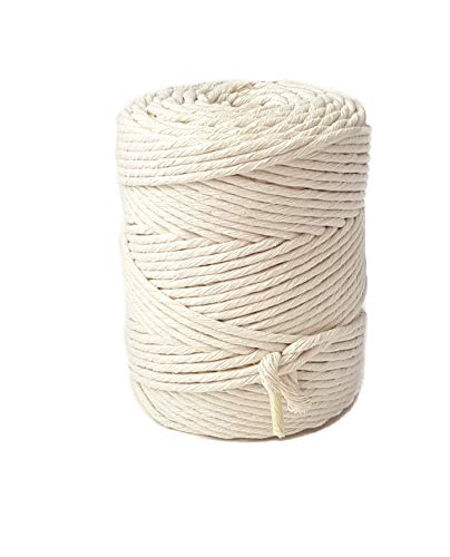 Product Cover Single Strand Cotton Cord 4mm Macrame Cord 590 feet Macrame Rope for DIY Crafts
