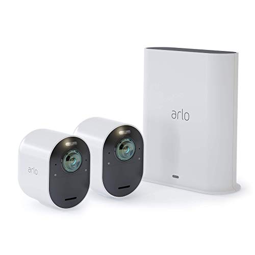 Product Cover Arlo Ultra Home Security Camera System | 4K UHD Wire-Free with HDR, Color Night Vision, 180° View, 2-Way Audio, Spotlight, Siren | Works with Alexa and HomeKit | 2 Camera Kit (VMS5240)