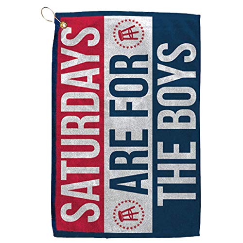 Product Cover Barstool Sports Saturdays are for The Boys Golf Towel, Clip-On Accessory for Golf Bag, Perfect for Tailgating College Fraternities Weekend Sports