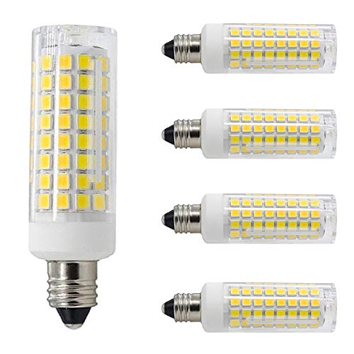 Product Cover All-New-(102LEDs) E11 Led Bulbs, 80W or 100W Equivalent Halogen Replacement Lights, Dimmable, Mini Candelabra Base, 850 Lumens Daylight White 6000K, AC110V/ 120V/ 130V, Replaces T4 /T3 JD e11,4 pack