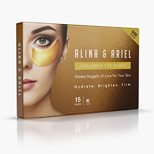 Product Cover Under Eye Patches (15 PCS) - Genuine 24K Gold Eye Masks | Anti-Aging Eye Pads, Tones, Tightens | For Puffy Eye Bags, Dark Circles, Wrinkles | 8 Hours of Sleep in 20 Minutes | Spa Treatment at Home