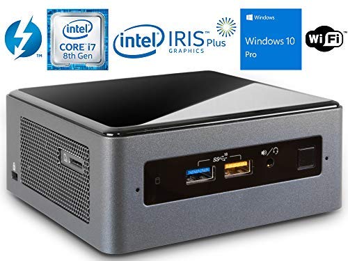 Product Cover Intel NUC NUC8i7BEH Mini PC/HTPC, Intel Quad-Core i7-8559U Upto 4.5GHz, 32GB DDR4, 1TB SSD, WiFi, Bluetooth, Thunderbolt 3, 4k Support, Dual Monitor Capable, Windows 10 Pro (32GB Ram + 1TB SSD)