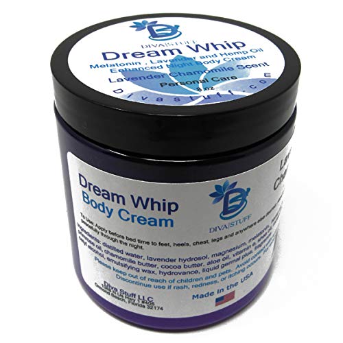 Product Cover Diva stuff Dream Whip Magnesium and Hemp Enhanced Night Body Cream for Relaxed & Sound Sleep, Lavender Chamomile - 8 oz (Made in the USA)