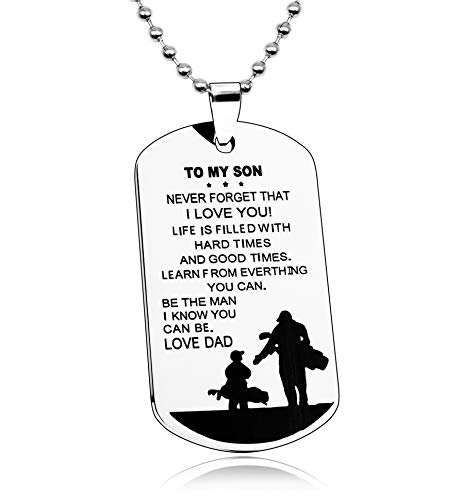 Product Cover Basic House Dad/Mom To Son/Daughter Boy's/Girl's Jewelry Dog Tag Necklace Personalized Custom Military Dogtags Pendant (QA102)