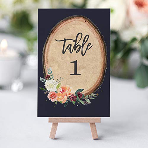 Product Cover Tumbalina Wedding Table Numbers, Rustic Woodland Design, 4x6 Double Sided, Numbers 1-25