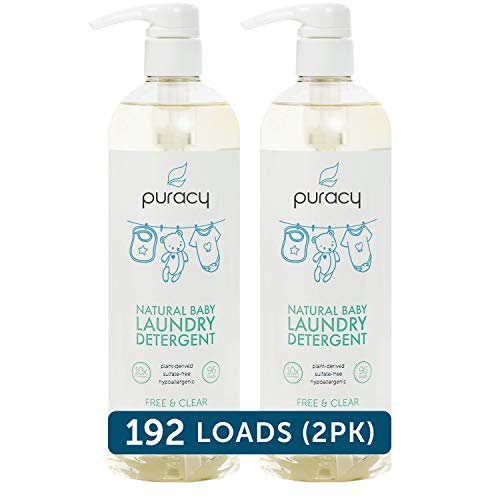 Product Cover Puracy Natural Baby Liquid Laundry Detergent for Sensitive Skin, Free & Clear, 24 Fl. Oz (192 Loads)