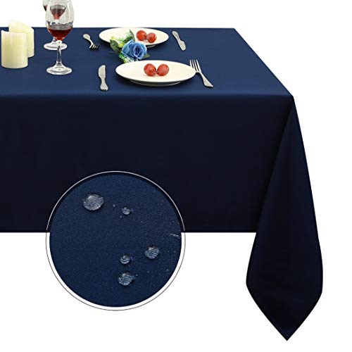 Product Cover Obstal Rectangle Table Cloth, Oil-Proof Spill-Proof and Water Resistance Microfiber Tablecloth, Decorative Fabric Table Cover for Outdoor and Indoor Use (Navy Blue, 60 x 120 Inch)