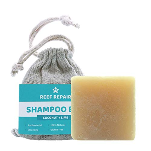 Product Cover Reef Safe Shampoo Bar, Coconut & Lime Flavor, All Natural, Plastic Free, Cleansing, Family Safe Ocean Friendly Soap, Hair & Body Bar from Reef Repair 1.75 oz