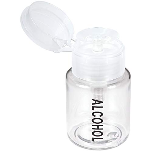Product Cover PANA Professional Labeled Push Down Liquid Pumping Bottle Dispenser (3.3 oz, Clear w/Alcohol Imprinted)