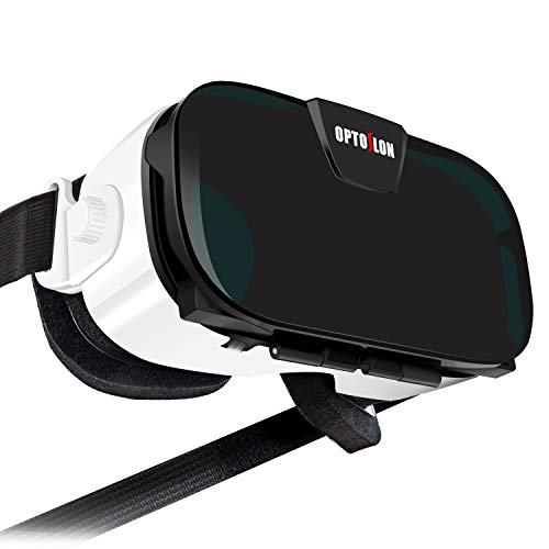 Product Cover Virtual Reality Headset, OPTOSLON 3D VR Glasses for Mobile Games and Movies, Compatible 4.7-6.2 inch iPhone/Android Phone, Including iPhone XS/X/8/8Plus/7/7Plu