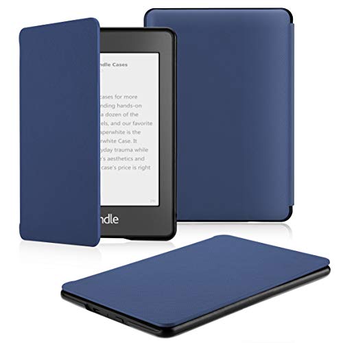 Product Cover OMOTON Kindle Paperwhite Case (10th Generation-2018), Smart Shell Cover with Auto Sleep Wake Feature for Kindle Paperwhite 10th Gen 2018 Released, Navy Blue