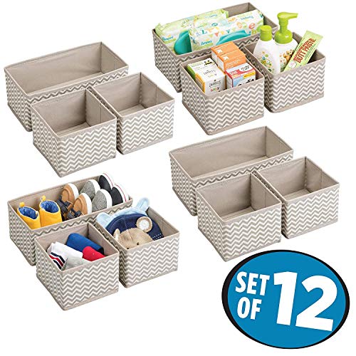 Product Cover House of Quirk Storage Box Set of 12 Closet Dresser Drawer Organizer Cube Basket Bins Containers Divider with Drawers for Underwear, Bras, Socks, Ties, Scarves, Grey