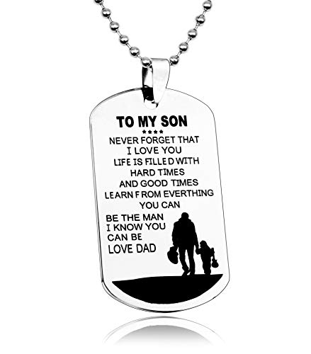 Product Cover Basic House Dad/Mom To Son/Daughter Boy's/Girl's Jewelry Dog Tag Necklace Personalized Custom Military Dogtags Pendant (QA101)