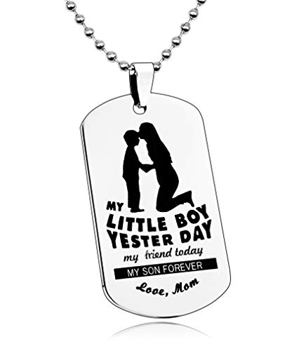 Product Cover Basic House Dad/Mom To Son/Daughter Boy's/Girl's Jewelry Dog Tag Necklace Personalized Custom Military Dogtags Pendant (QA1100)