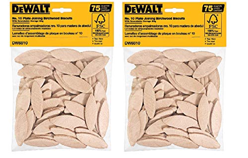 Product Cover DEWALT DW6810 No. 10 Size Joining Biscuits. Sold as 2 Pack, 150 Pieces Total