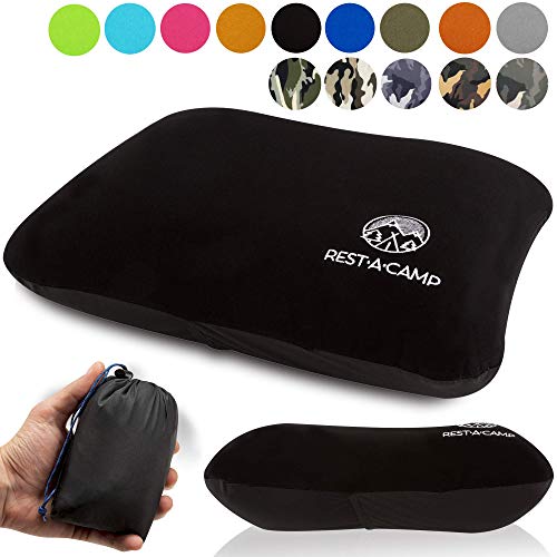 Product Cover Inflatable Camping Travel Pillow Ultralight - Best Compact Backpacking Pillow - Portable Air Pillow for Backpack Camp Exped Travelling Hiking Survival Sleeping - Lightweight Inflating Blow Up Pillow