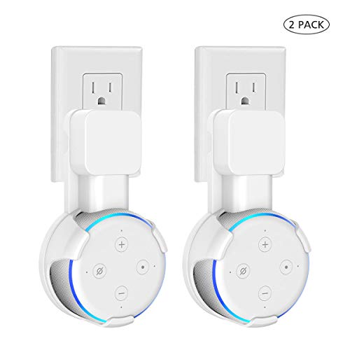 Product Cover 2 Pack Echo Dot Holder - Compatible with Echo Dot 3rd Generation Wall Mount, Built-in Cable Management, A Space-Saving Solution - White