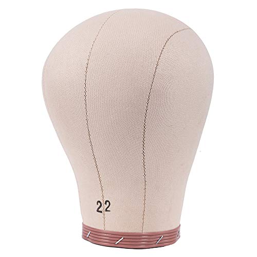 Product Cover HAIREALM Wig Head for Making Wigs Mannequin Head Cork Block Dome Canvas Head for Wigs 22 inches FBTN1