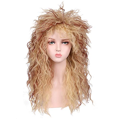 Product Cover Fantalook Women Long Curly 80s Blonde with Reddish Brown Cosplay Wig