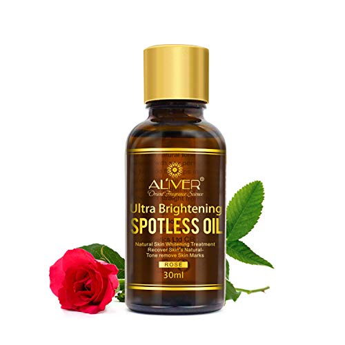 Product Cover Natural Ultra Brightening Spotless Oil, Rose Essential Skin Whitening Serum - Organic Recover Skin's Natural Tone and Texture, Against Scar, Spots and Aging Signs-Restore&Boost Collagen (30 ml)