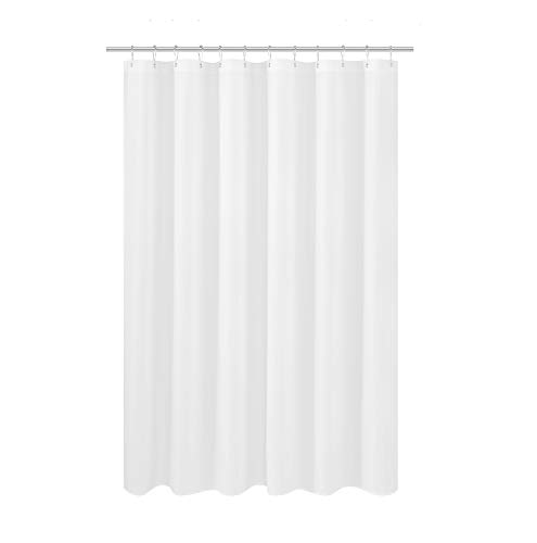 Product Cover N&Y HOME Fabric Shower Curtain Liner 69 x 70 inches, Hotel Quality, Washable, Water Resistant White Spa Bathroom Curtains with Grommets, 69x70