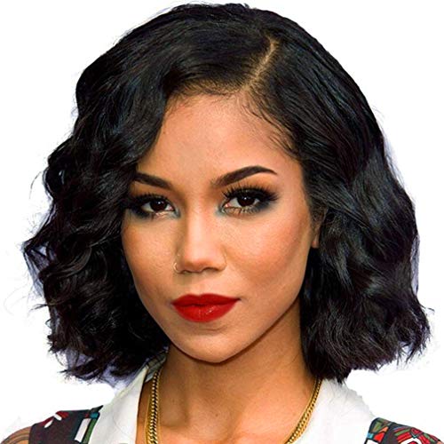 Product Cover 2020 Mironica Bob Brazilian Body Wave Lace Front Wig Human Hair Pre plucked with Baby Hair Glueless Free Part 13×4 Frontal 8 Inch 9A Blunt Cut Short Unprocessed Virgin Body Wave Wig for Black Women