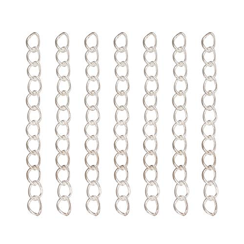 Product Cover Craftdady 90Pcs Silver Twist Extender Chains 1.77-1.97 Inch Removable Chain Extension Tails for Necklace Bracelet Anklet