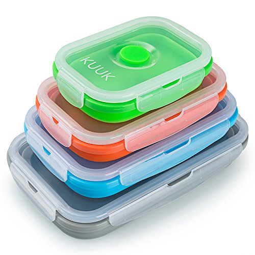 Product Cover KUUK Collapsible Silicone Food Storage Container - Variety Size, 4 Pack