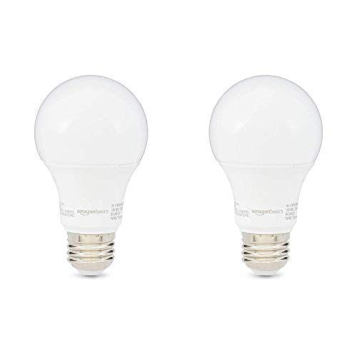 Product Cover AmazonBasics 60W Equivalent, Soft White, Non-Dimmable, 10,000 Hour Lifetime, A19 LED Light Bulb | 2-Pack