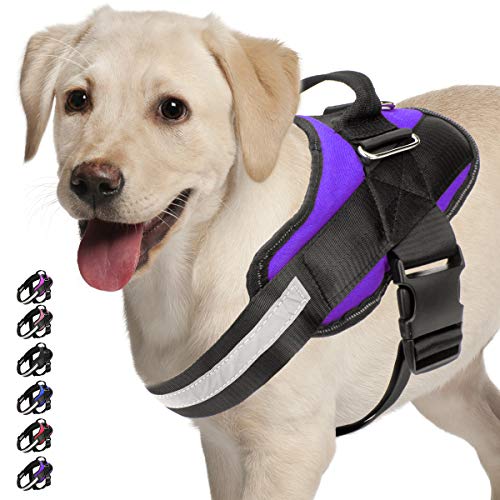 Product Cover Adjustable Dog Harness, No Pull Dog Harness Outdoor Vest with Easy Control Handle, Hook and Front Reflective Straps - No More Pulling, Tugging or Choking for Small Medium Large Dogs