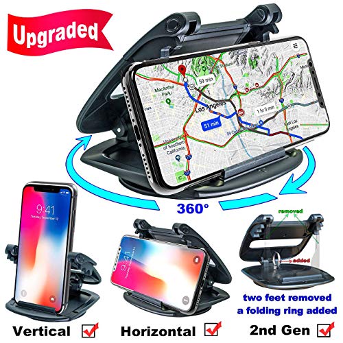 Product Cover Cell Phone Holder for Car Dashboard, (2nd Gen) Car Phone Mount Silicone Dash Pad, GPS Holder Car Phone Mounting in Pickup Truck Compatible iPhone Xs Max XR X 6S 7 8 Plus Samsung Galaxy Note 9 S9 Pixel