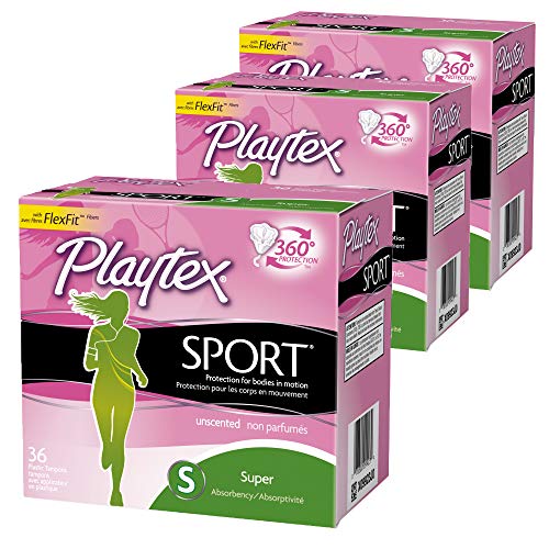 Product Cover Playtex Super Absorbency Sport Tampons, Unscented, 36 count  (Pack of 3)