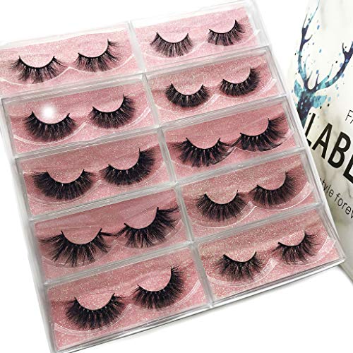 Product Cover Labeh Mink Eyelashes 3D Mink Fur False Eyelashes Reusable Handmade Natural Lashes Fake Eyelashes Easy to Apply (10 different styles/package)