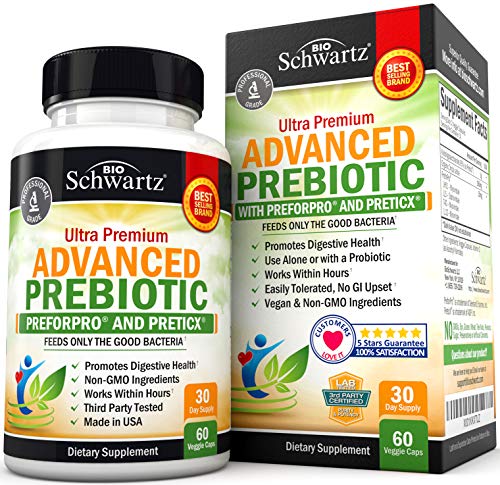 Product Cover Prebiotics for Advanced Gut Health - Immune System Booster & Dietary Fiber - Fuels Good Bacteria Growth to Promote Digestive Health, Gas Relief & Digestion - Complement For Every Probiotics Supplement