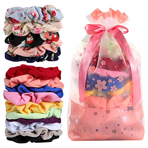 Product Cover Hair Scrunchies Cotton Elastic Hair Bands 15 Pcs Scrunchies for Hair Accessories for Women or Girls