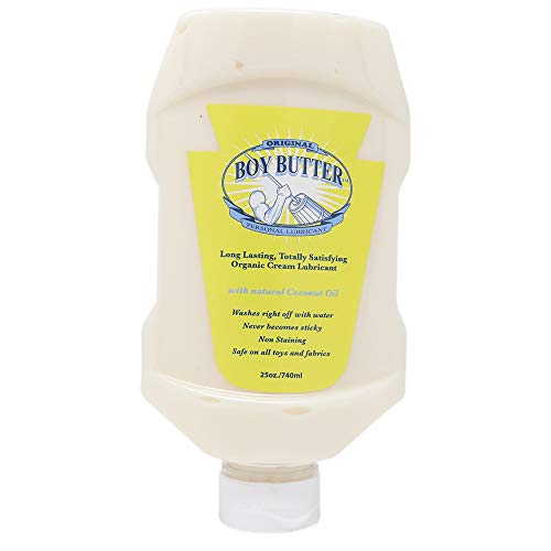 Product Cover Boy Butter XL Personal Lubricant | Natural Coconut Oil & Organic Silicone | Non Staining, Washable & Slick Lube for Adult Men, Women & Couples | Original Formula Oil Based Cream Made in the USA | 25oz