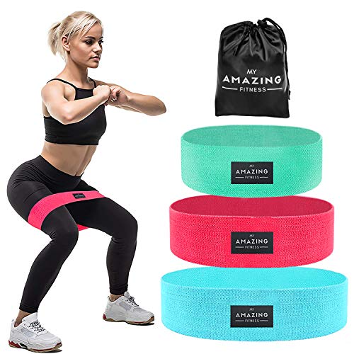 Product Cover My Amazing Fitness Resistance Bands for Legs and Butt,Exercise Bands Set Booty Bands Hip Bands Wide Workout Bands Resistance Loop Bands Anti Slip Circle Fitness Band Elastic Sports Bands
