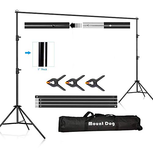 Product Cover MOUNTDOG Backdrop Support Stand 10x6.5ft Adjustable Photography Studio Background Support System Kit with Carrying Bag for Photo Video Shooting
