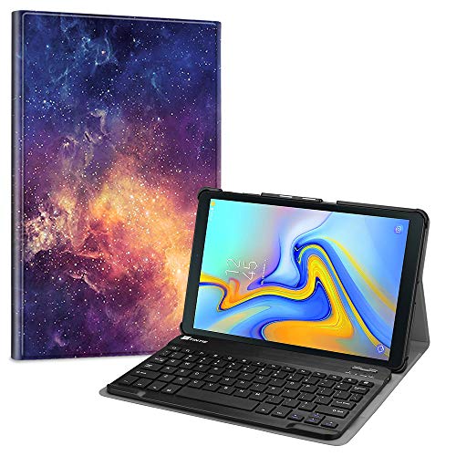 Product Cover Fintie Keyboard Case for Samsung Galaxy Tab A 10.5 2018 Model SM-T590/T595/T597, Slim Shell Lightweight Stand Cover with Detachable Wireless Bluetooth Keyboard, Galaxy