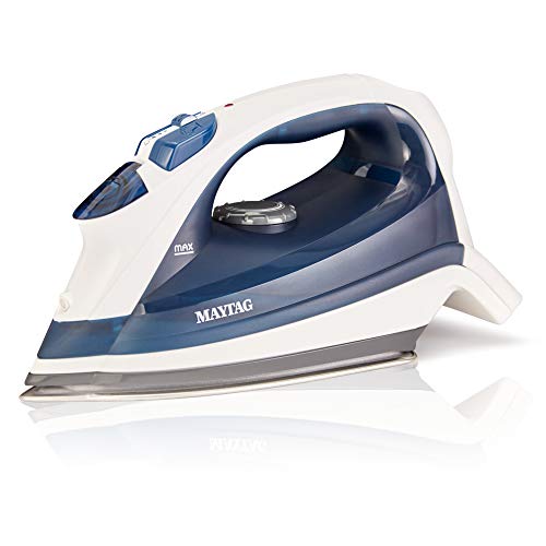 Product Cover Maytag Speed Heat Steam Iron & Vertical Steamer with Stainless Steel Sole Plate, Self Cleaning Function + Thermostat Dial, M200 Blue