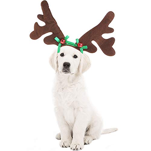 Product Cover KUDES Dog Christmas Reindeer Antlers Headband Classic Elk Hat Headwear Pet Costumes Accessories