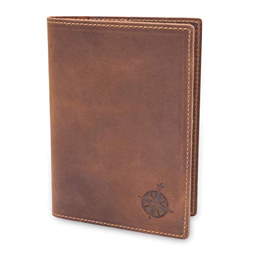 Product Cover Leather Passport Holder Travel Wallet - RFID Blocking Genuine Leather Travel Wallet for Men and Women - Bifold Passport Wallet for Travel