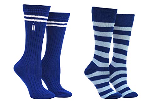 Product Cover Doctor Who 13th Doctor Socks Merchandise (2 Pair) - (Women) 13th Dr Who Gifts Tardis Crew Socks - Fits Shoe Size: 4-10 (Ladies)