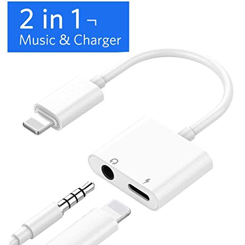 Product Cover Cdyle Headphone Adapter for iPhone 11,Charging Cable for iPhone 7/7 Plus 8/8 Plus/X/XR/XS Max Audio Jack to 3.5mm Earphone Adaptor Audio + Charge Cable Dongle Extension Cord AUX Female Support All iOS