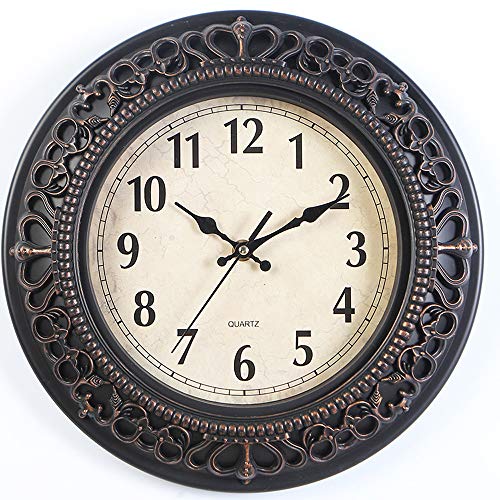 Product Cover Tebery 12-Inch Silent Retro Quartz Clock Decorative Wall Clock for Home/Office/School