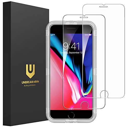 Product Cover UNBREAKcable iPhone 8 Plus Screen Protector, iPhone 7 Plus Screen Protector [2-Pack] - Double Defense Series Premium Tempered Glass Screen Protector for iPhone 8 Plus/ 7 Plus 5.5 Inch