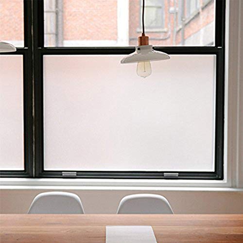 Product Cover Privacy Window Films, Opaque Frosted Glass Tint Static Cling Treatment Protects Home Security Without Blocking Daylight - Heat Control, UV Prevention, Easy Removal (Matte White, 17.7x78.7 Inches)