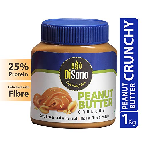 Product Cover DiSano Peanut Butter, Crunchy, 25% Protein with Vitamins & Minerals, 1 Kg