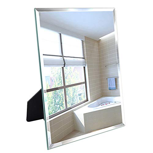 Product Cover Artsay Frameless Mirror Wall Hanging and Desk Standing, Compatible with Makeup Vanity Mirrors,10.6x13 inch