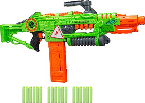 Product Cover NERF Revoltinator Zombie Strike Toy Blaster with Motorized Lights Sounds & 18 Official Darts for Kids, Teens, & Adults